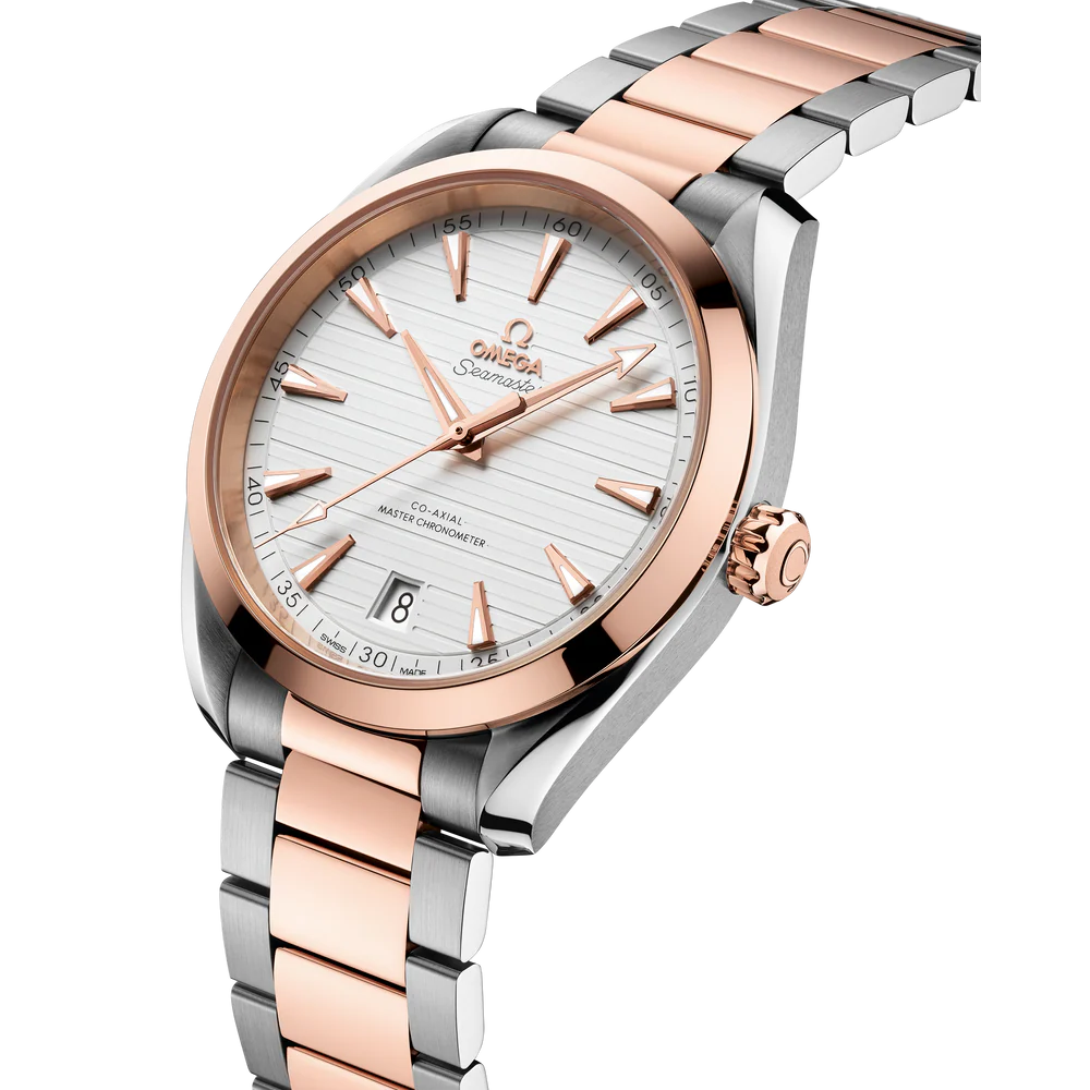 OMEGA Seamaster Aqua Terra 41 mm Silver Dial Stainless Steel and Sedna™ 18k Rose Gold Bracelet 220.20.41.21.02.001 - Image 2