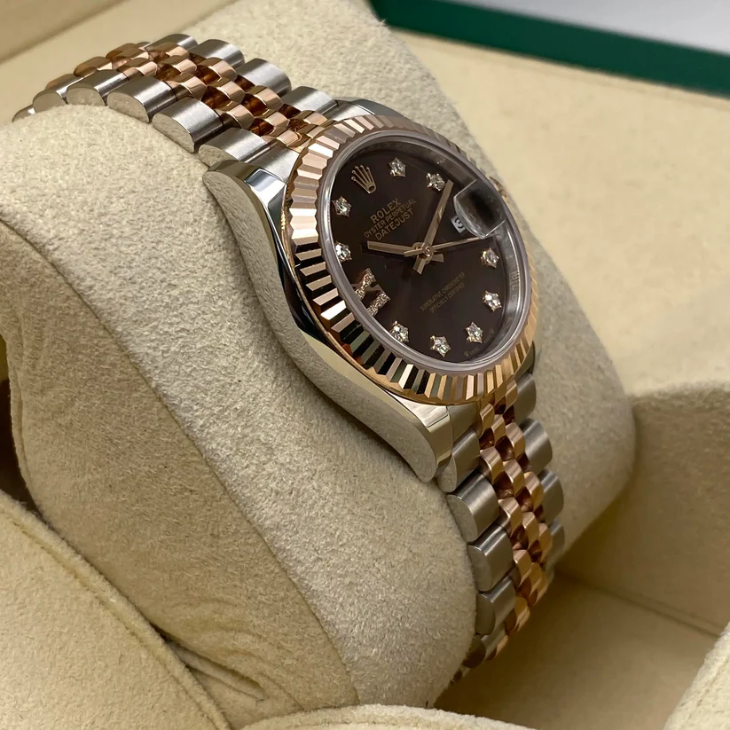 Rolex Lady-Datejust 28mm 279171 Chocolate Diamond Set Oyster Stainless Steel and Rose Gold - Image 5