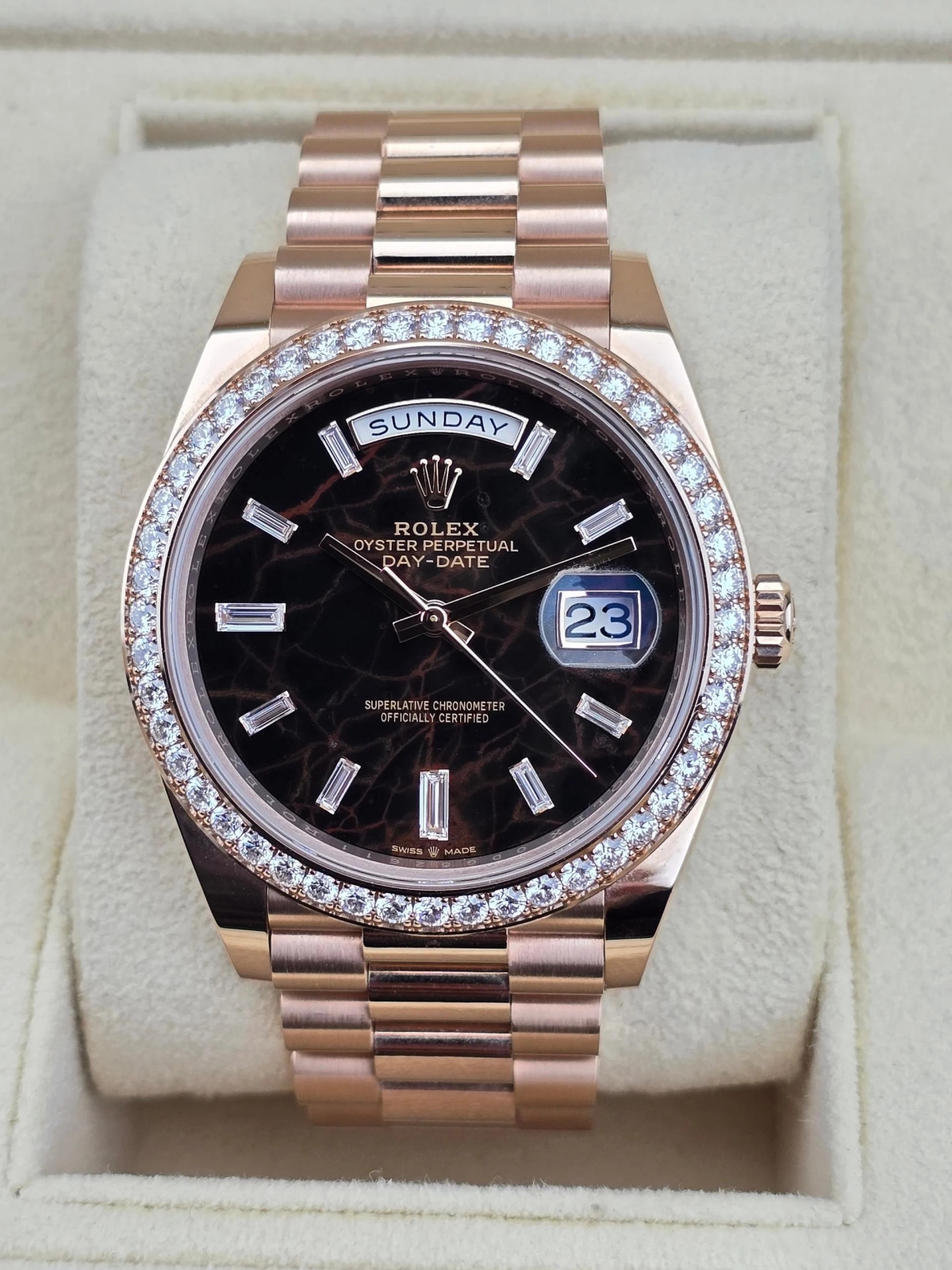 Rolex Day-Date 40mm Eisenkiesel / Diamonds Dial 228345rbr-0016 - Image 2