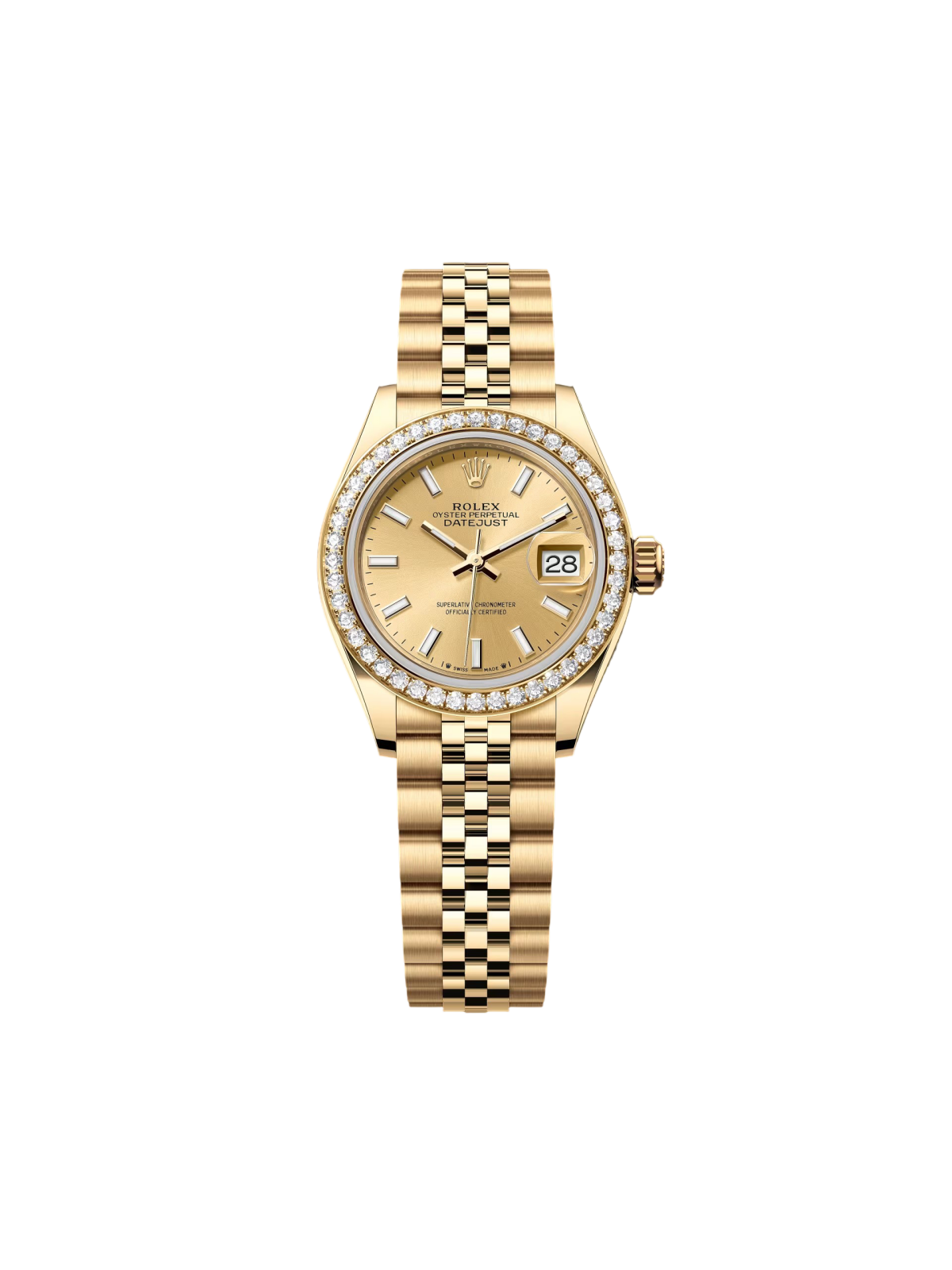 Rolex Lady-Datejust 279138RBR Champagne 28mm Dial President Bracelet Watch - Image 2