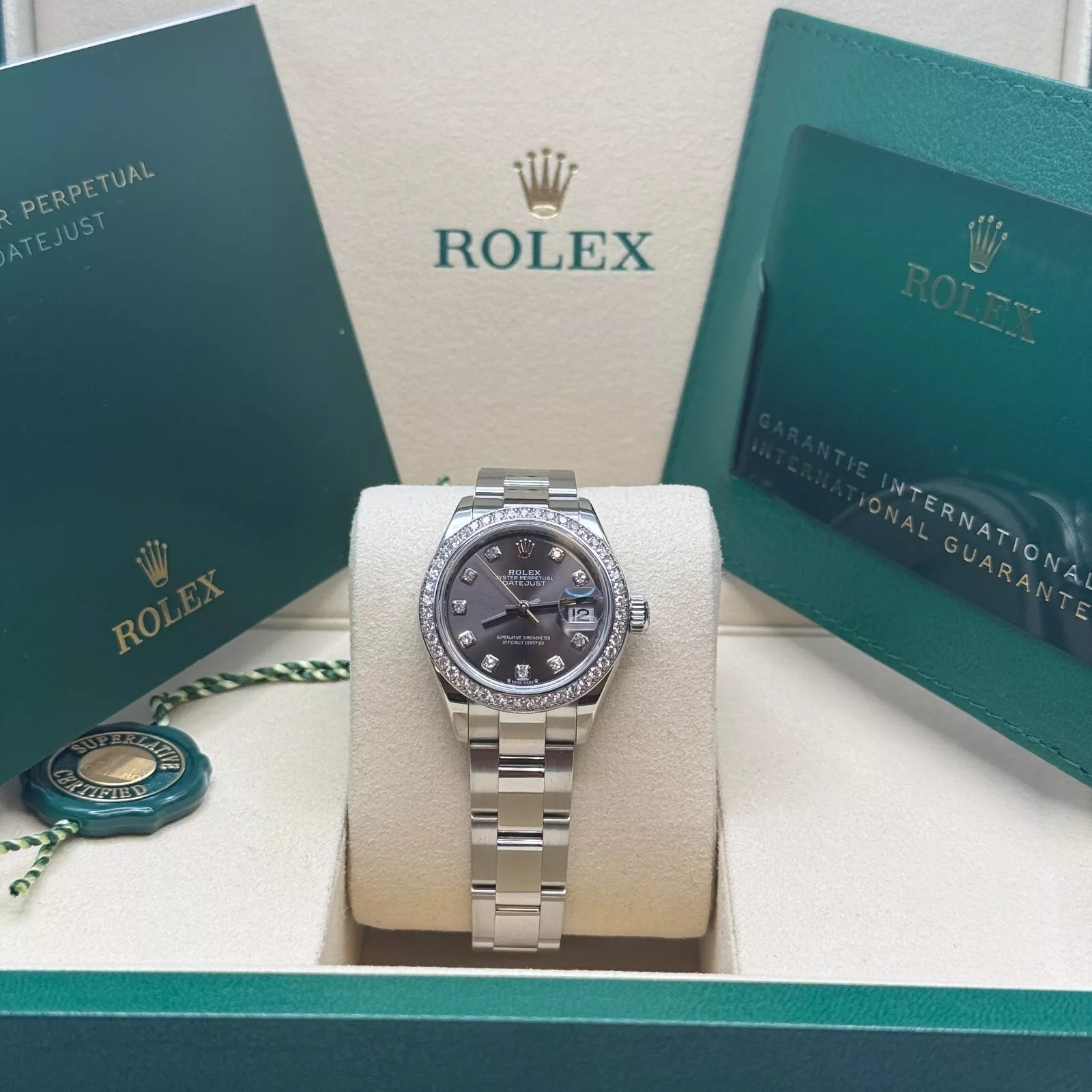 Rolex Lady-Datejust 28mm 279384RBR Dark Gray set with Diamonds - Image 3