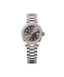 Rolex Lady-Datejust 28mm 279139RBR-0009 Dark Grey Dial White Gold Bracelet