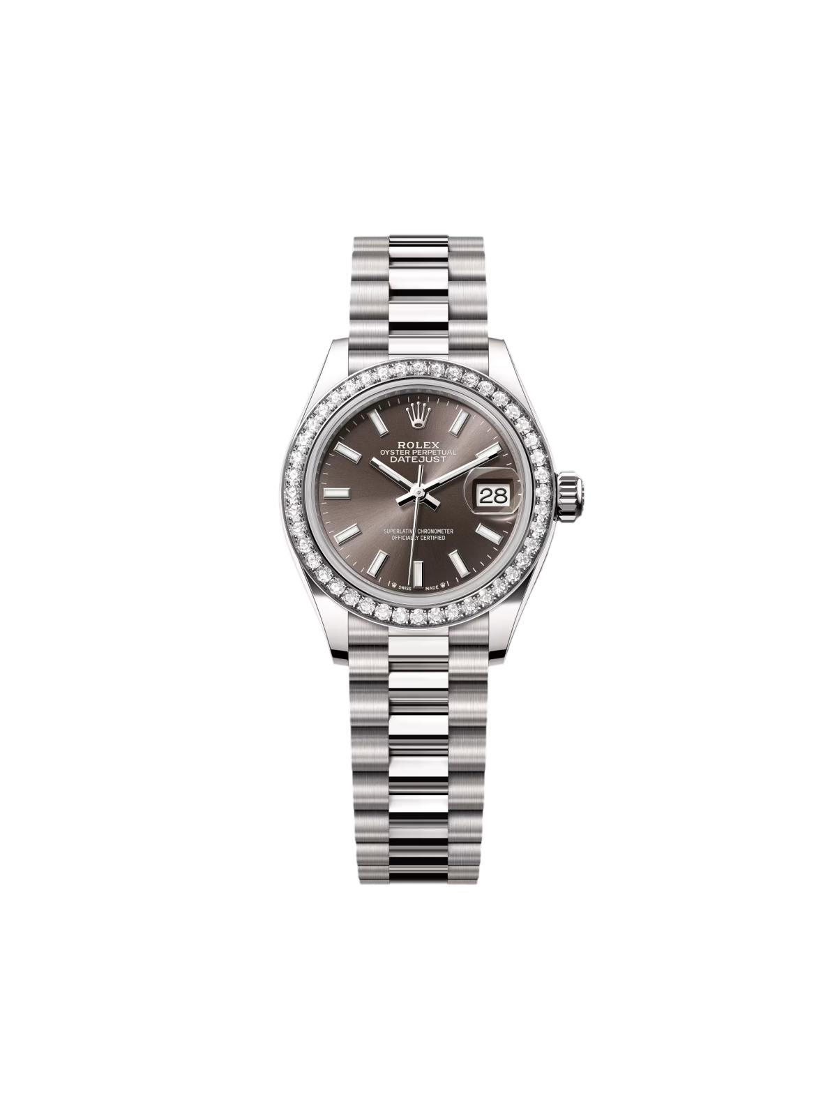 Rolex Lady-Datejust 28mm 279139RBR-0009 Dark Grey Dial White Gold Bracelet