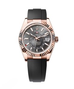 Rolex  Sky-Dweller 42mm Rose Gold Slate Dial Oysterflex - 336235