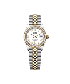 Alternative view of Rolex Lady-Datejust 28mm 279383RBR White Roman Dial Yellow Rolesor Oyster Bracelet