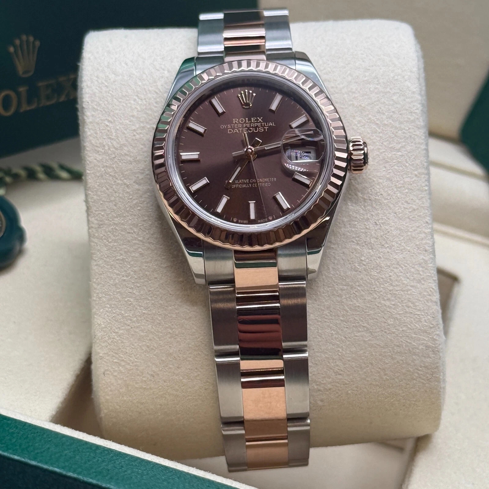 Rolex Lady-Datejust 28mm 279171 Chocolate Index Oyster Stainless Steel and Rose Gold - Image 7