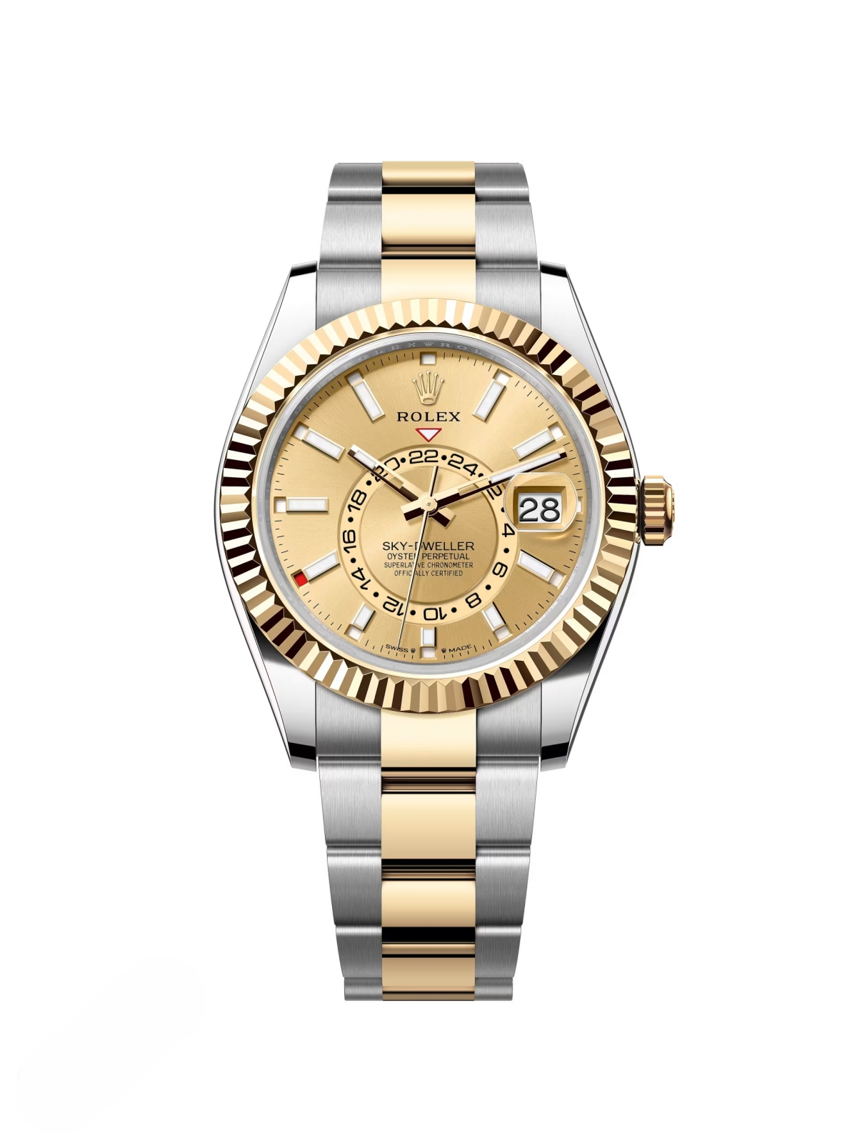 Rolex Sky-Dweller 42mm 336933-0001 Two-Tone Yellow Gold Champagne Dial Oyster