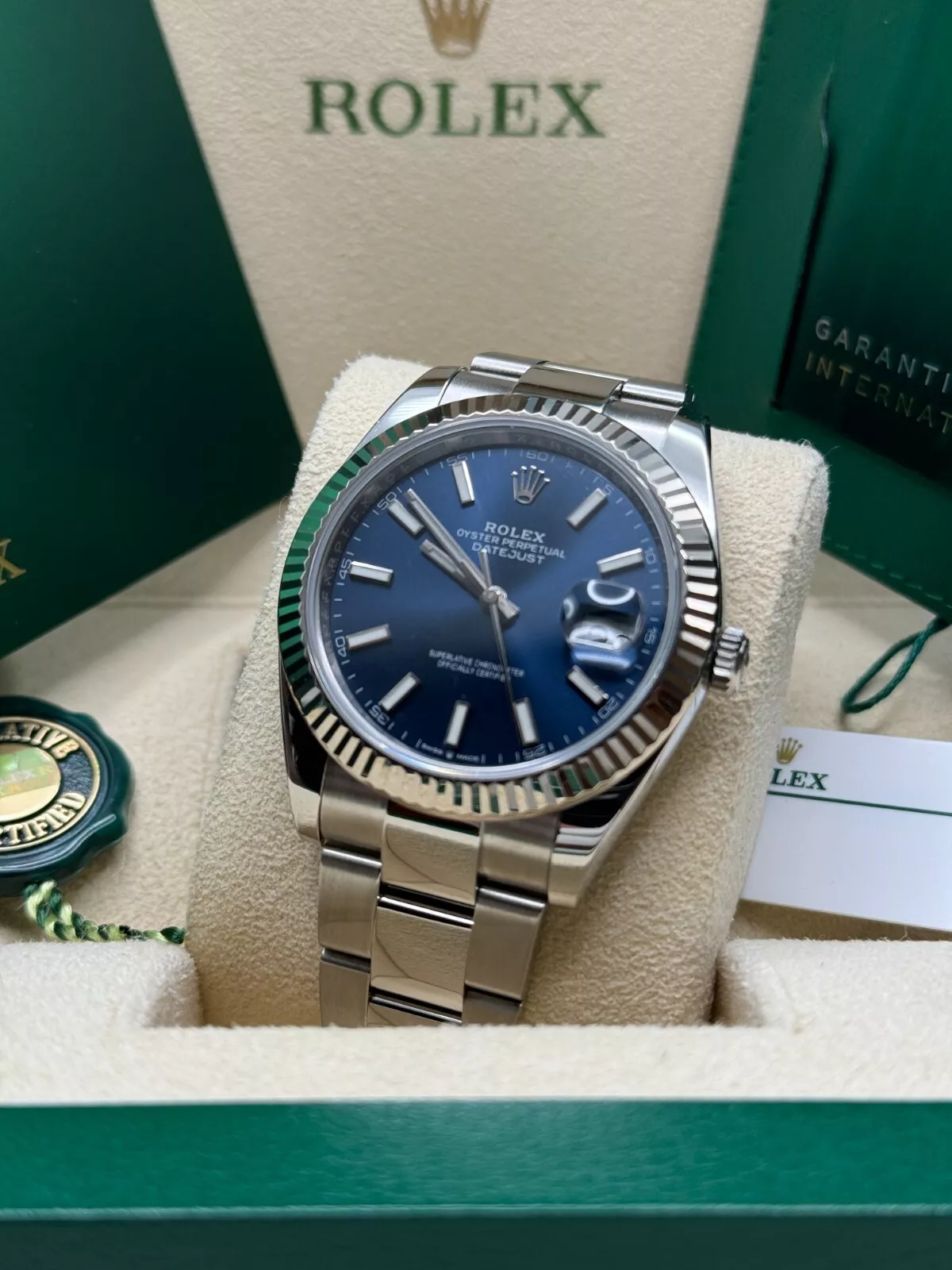 Rolex Datejust 41mm 126334 Blue Index Oyster Stainless Steel Men's Watch - Image 7
