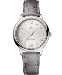 Omega De Ville Prestige 34 mm Silver Dial with Diamonds Stainless Steel Strap 434.13.34.20.52.001