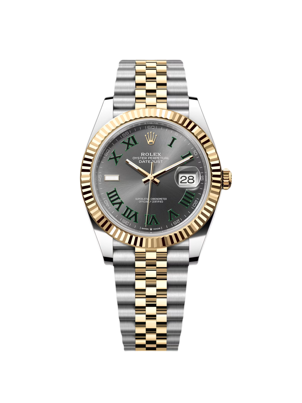 Rolex Datejust 41mm 126333 Two-Tone Yellow Gold Fluted Bezel "Wimbledon" Dial Oyster - Image 2