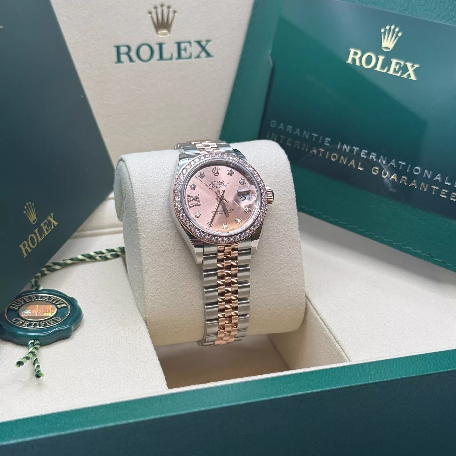 Rolex Lady-Datejust 28mm 279381RBR Rose Diamond Dial Oyster Bracelet - Image 4