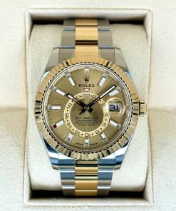 Alternative view of Rolex  Sky-Dweller 42mm 336933-0001 Two-Tone Yellow Gold Champagne Dial Oyster