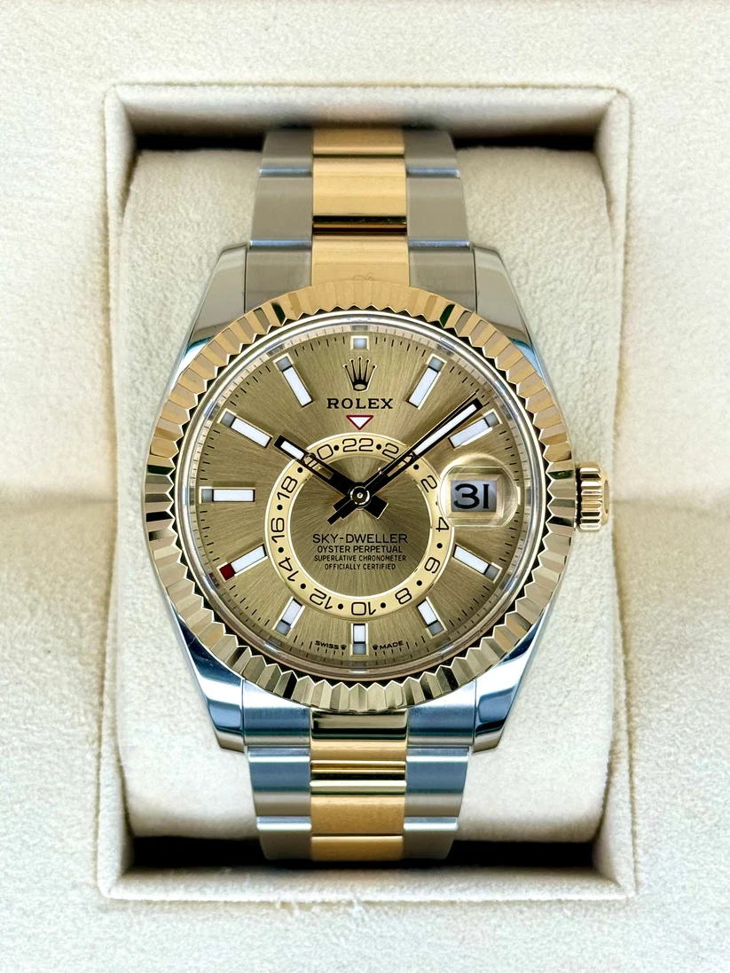 Rolex Sky-Dweller 42mm 336933-0001 Two-Tone Yellow Gold Champagne Dial Oyster - Image 2