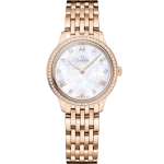 Omega De Ville Prestige 27.5mm White Dial with Diamonds Sedna 18k Rose Gold Bracelet 434.55.28.60.55.001