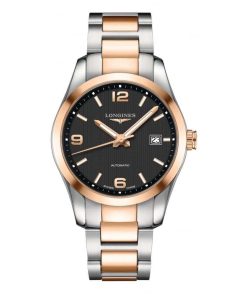 Longines Men's L27855567 Conquest 18kt Rose Gold Automatic Two-Tone Stainless Steel Watch