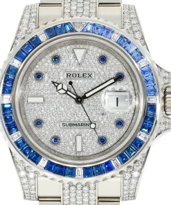 Alternative view of Rolex Submariner Date 40mm 116659SABR Blue Sapphire and Diamond Bezel Diamond Dial