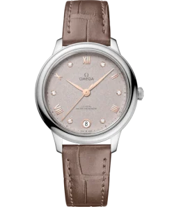 Omega De Ville Prestige 34 mm Grey Dial with Diamonds Stainless Steel Strap 434.13.34.20.52.002