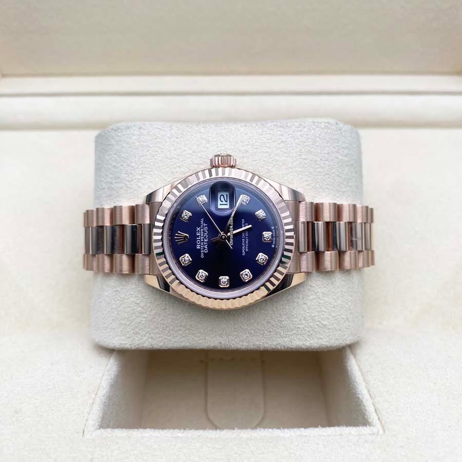 Rolex Lady-Datejust 28mm 279175 Aubergine Diamond-Set Dial President Everose Gold - Image 4