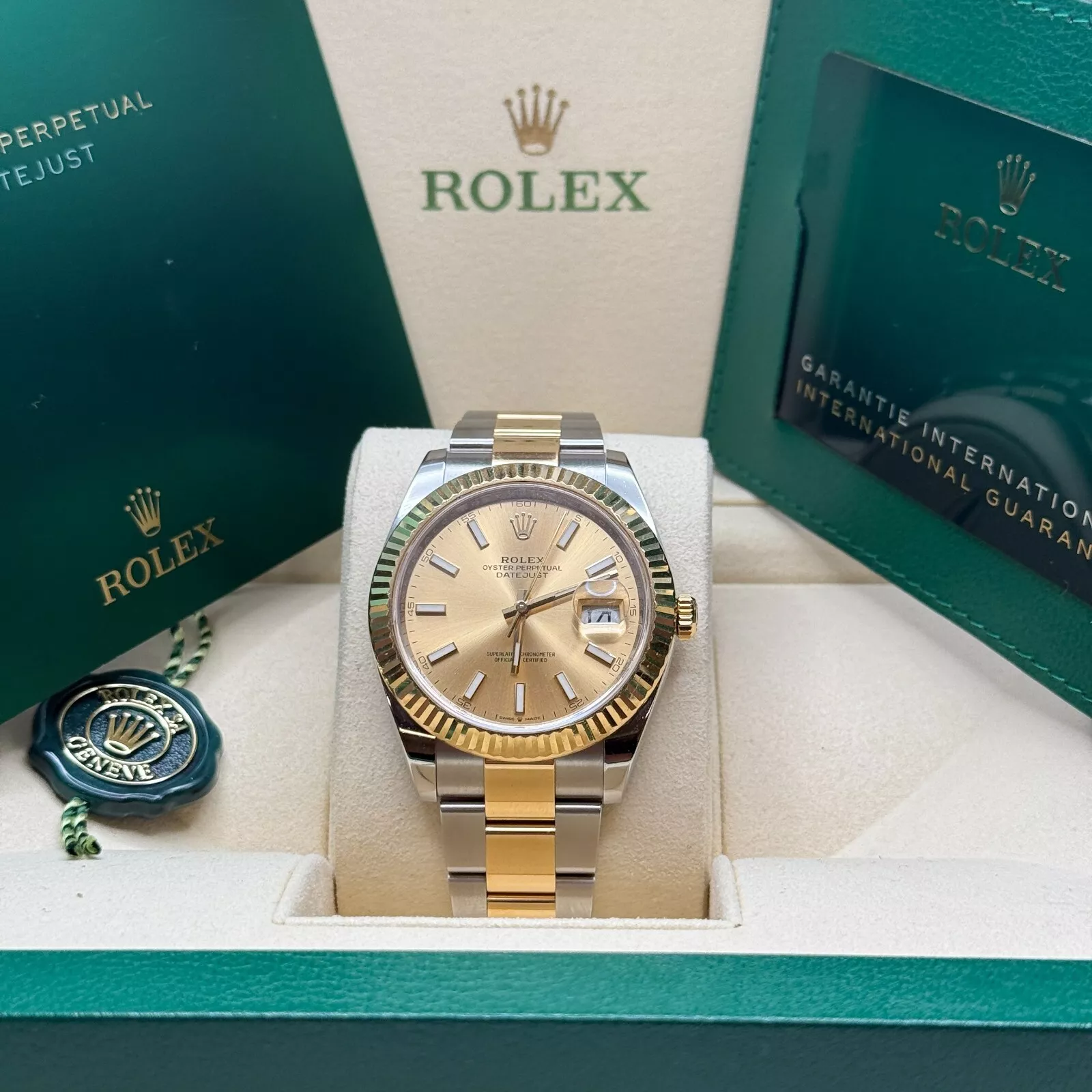 Rolex Datejust 41mm 126333 Champagne Index Jubilee Steel and Yellow Gold Mens Watch - Image 12