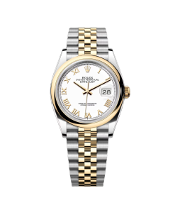 Rolex  Datejust 126203 White Roman Dial 36mm Domed Bezel