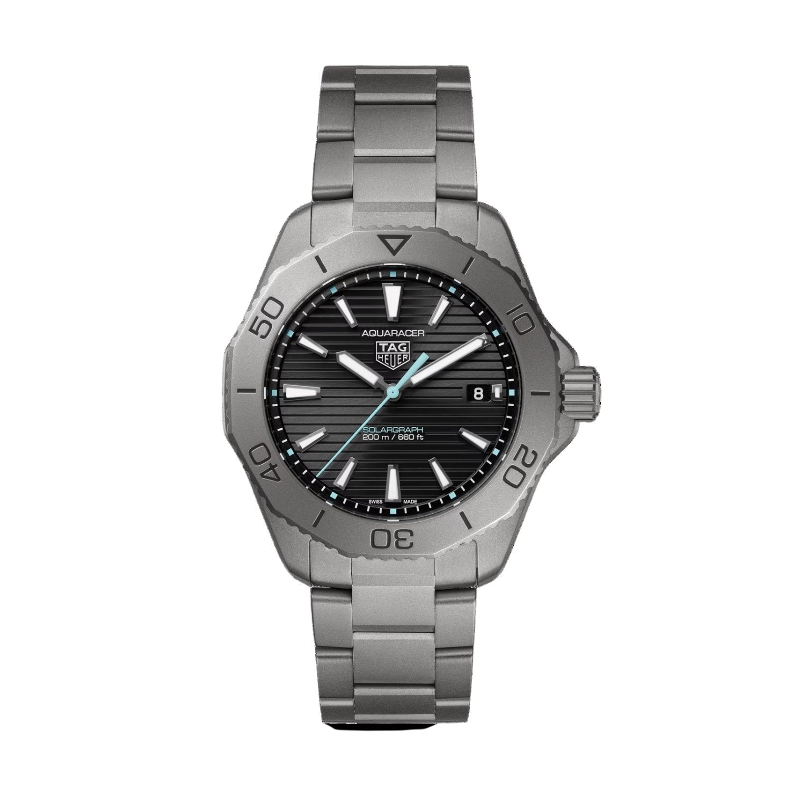 TAG Heuer Aquaracer Professional 200 Solargraph 40mm Mens Watch Titanium WBP1180.BF0000