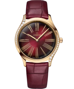 Omega De Ville Trésor 36mm Red Dial with Diamonds Moonshine™ 18k Rose Gold Strap 428.58.36.60.11.001