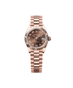 Alternative view of Rolex Lady-Datejust 28mm 279175 Chocolate Roman Dial Jubilee Everose Gold