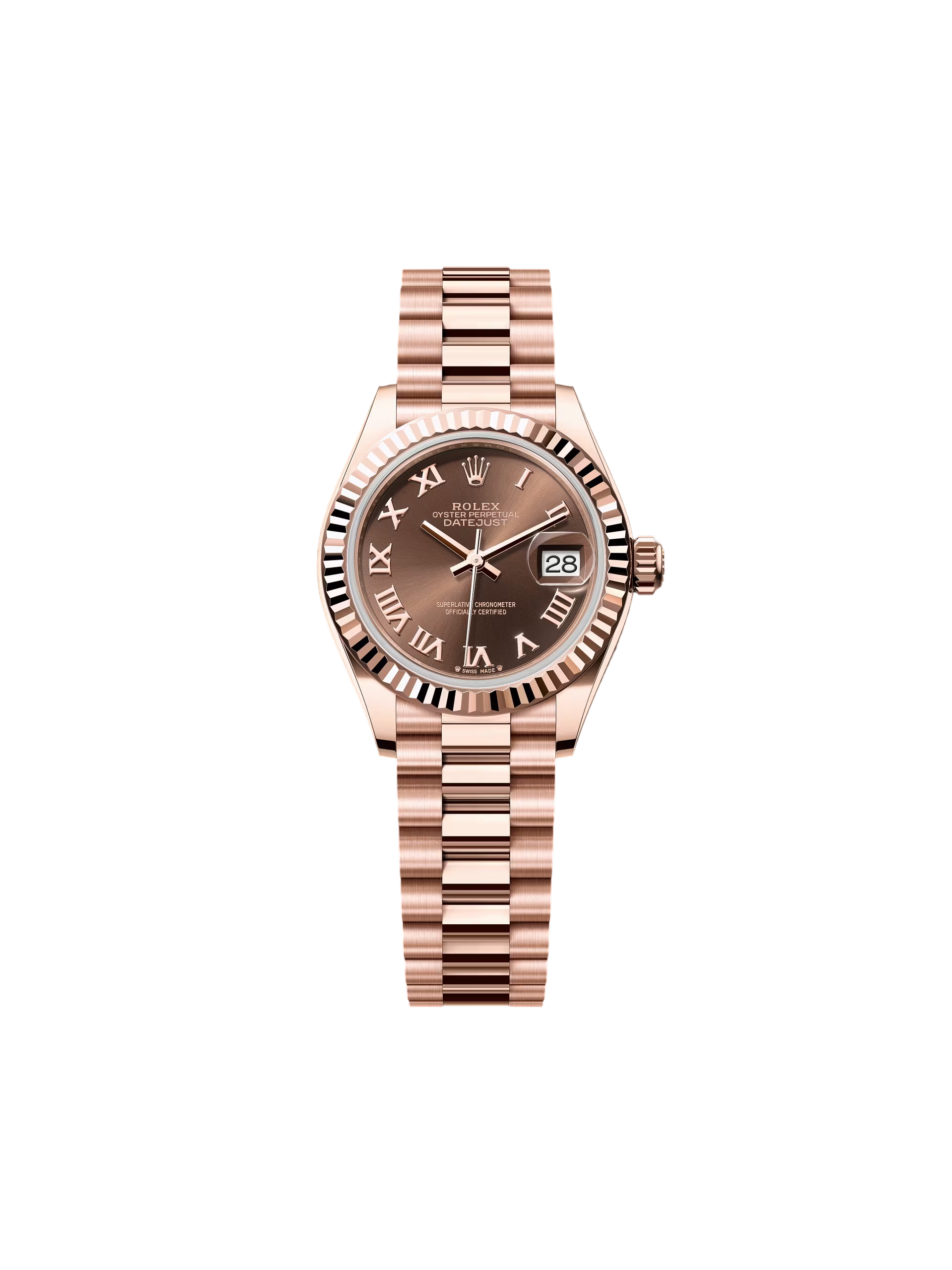 Rolex Lady-Datejust 28mm 279175 Chocolate Roman Dial Jubilee Everose Gold - Image 2