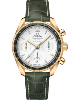 Omega Speedmaster 38 Silver Dial 38mm 18k Yellow Gold Strap 324.63.38.50.02.004
