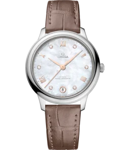 Omega De Ville Prestige 34 mm White Dial with Diamonds Stainless Steel Strap 434.13.34.20.55.001