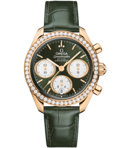 Omega Speedmaster 38 Green Dial 38mm with Diamond Moonshine™ 18k Rose Gold Strap 324.58.38.50.60.001