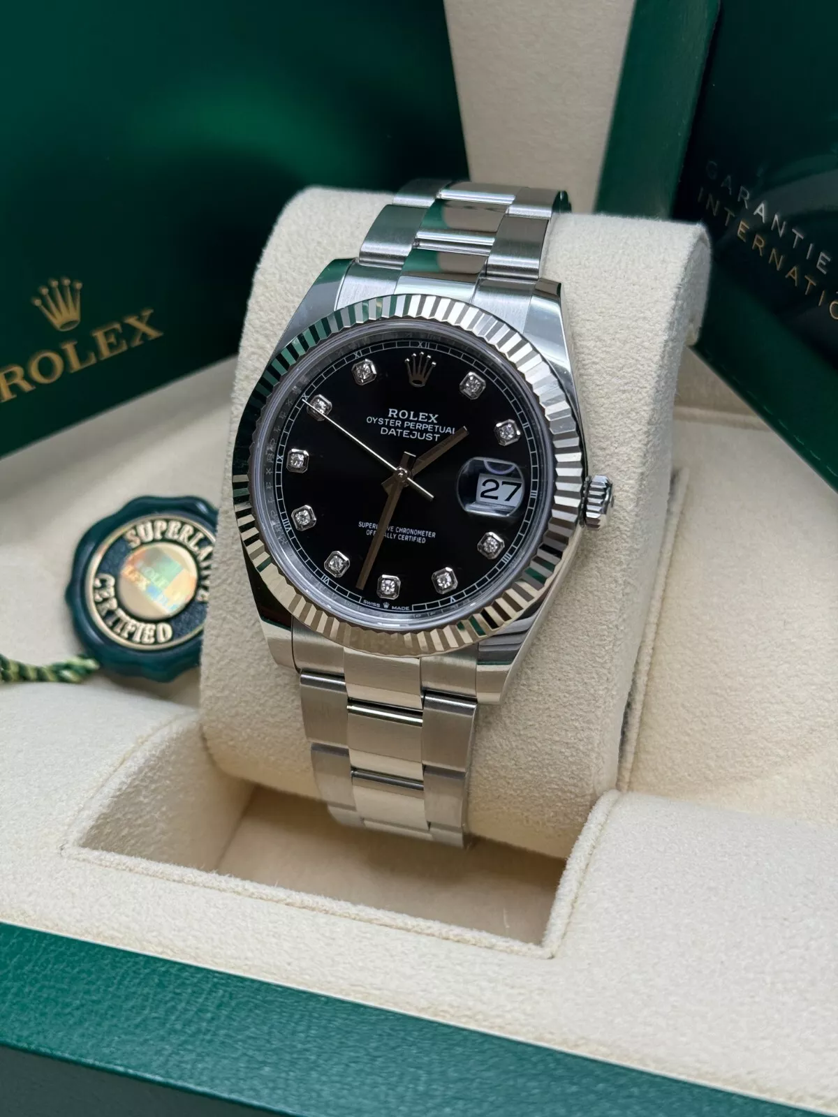 Rolex Datejust 41mm 126334 Black Diamond Oyster Stainless Steel Mens Watch - Image 5