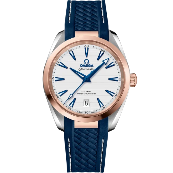 OMEGA Seamaster Aqua Terra 38 mm Silver Dial Stainless Steel and Sedna™ 18k Rose Gold Strap 220.22.38.20.02.001