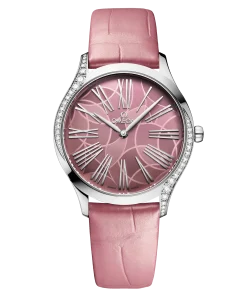 Omega De Ville Trésor quartz pink dial pink leather strap 36mm 428.18.36.60.10.001