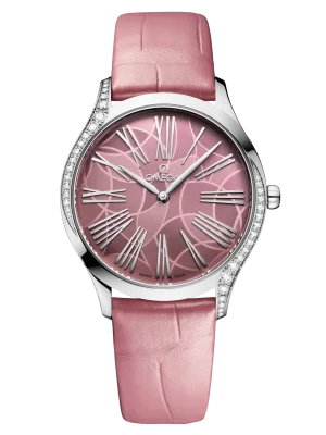 Omega De Ville Trésor quartz pink dial pink leather strap 36mm 428.18.36.60.10.001