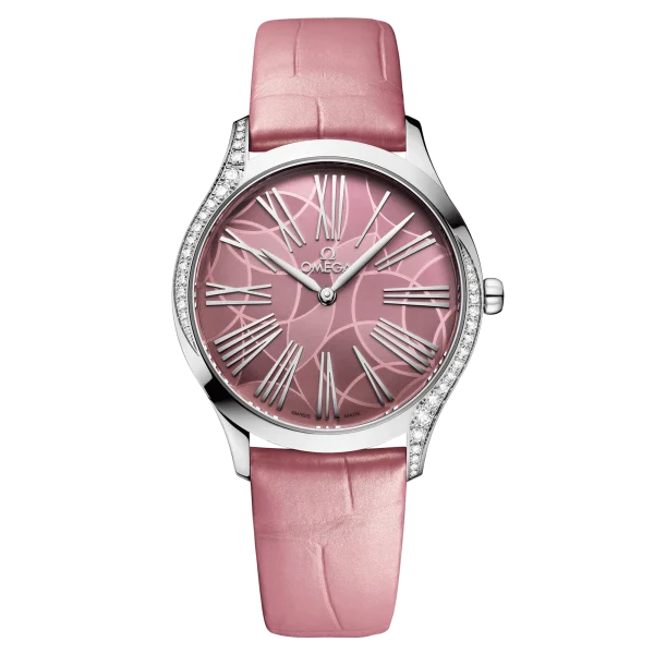 Omega De Ville Trésor quartz pink dial pink leather strap 36mm 428.18.36.60.10.001