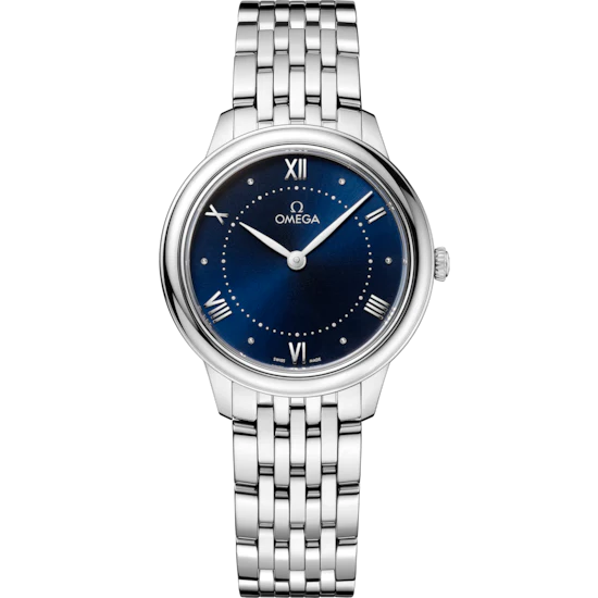Omega De Ville Prestige 30 mm Blue Dial Stainless Steel Bracelet 434.10.30.60.03.001
