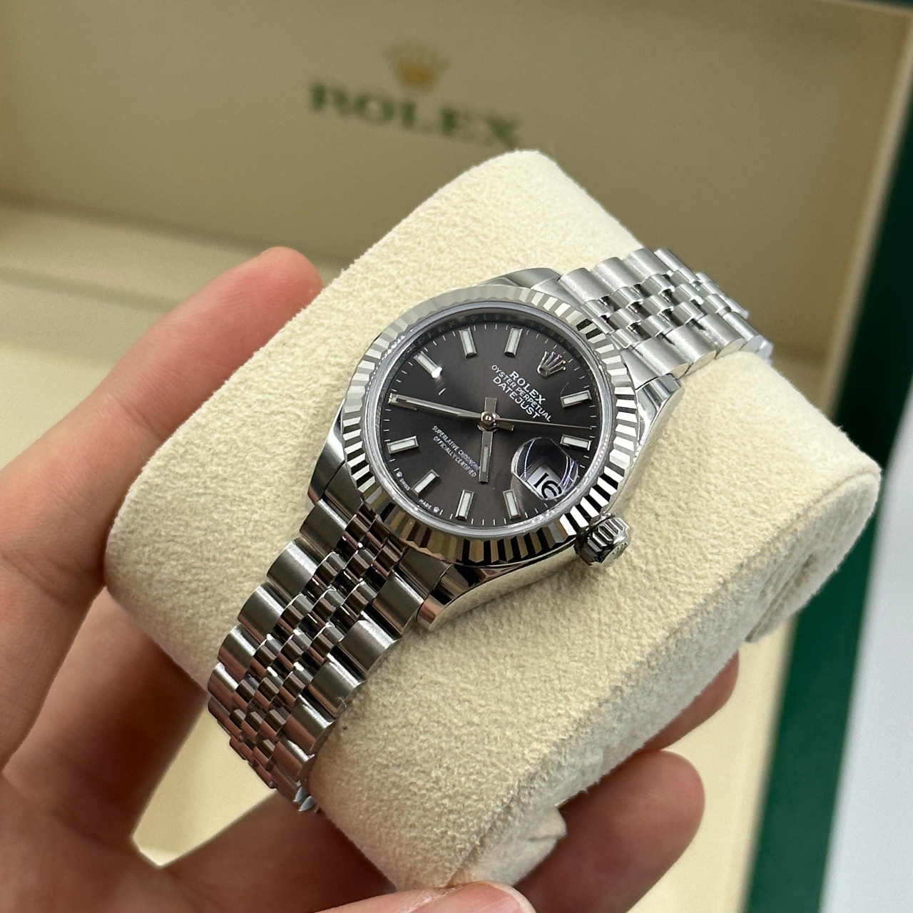 Rolex Lady-Datejust 28mm 279174 Dark Grey Dial Oyster Bracelet - Image 7