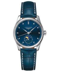 Longines Women's L2.409.4.97.0 Master Collection Blue Leather Watch