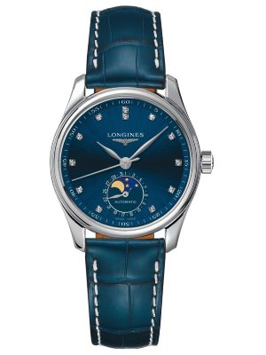 Longines Women's L2.409.4.97.0 Master Collection Blue Leather Watch