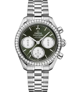 Omega Speedmaster 38 Green Dial 38 mm with Diamonds Stainless Steel Bracelet 324.15.38.50.60.001