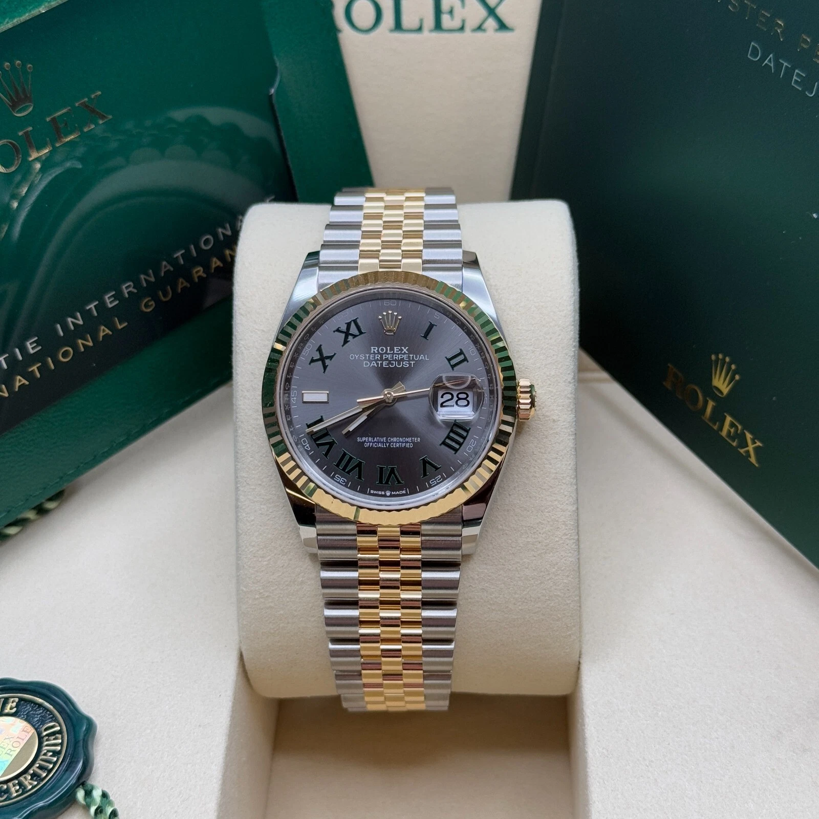 Rolex Datejust 36mm 126233 Wimbledon Slate Dial Oyster Bracelet Watch - Image 3