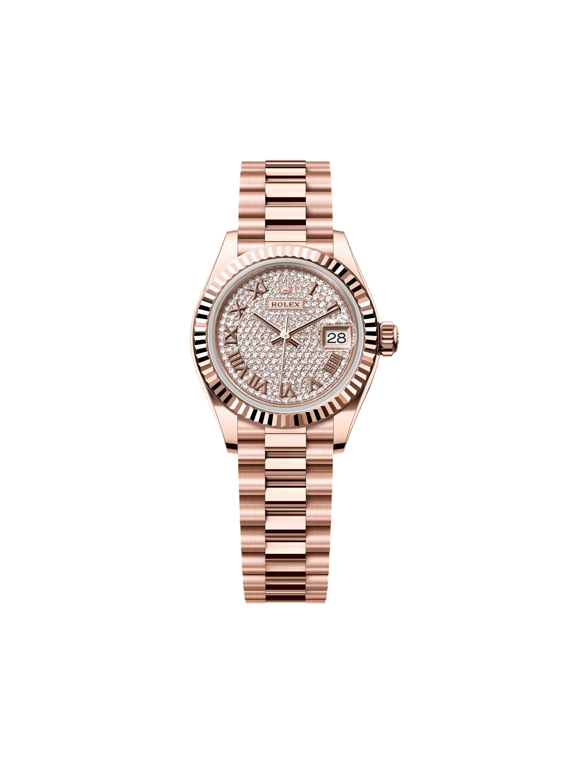 Rolex Lady-Datejust 28mm 279175 Diamond-Paved Dial Jubilee Everose Gold - Image 2