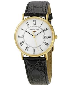 Longines Men's L48192112 La Grande Classique Black Leather Watch