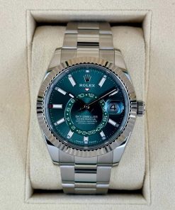 Alternative view of Rolex  Sky-Dweller 42mm 336934-0001 Stainless Steel Green Dial Oyster