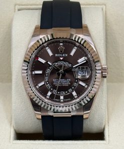 Alternative view of Rolex  Sky-Dweller 42mm Rose Gold Chocolate Dial Oysterflex - 336235