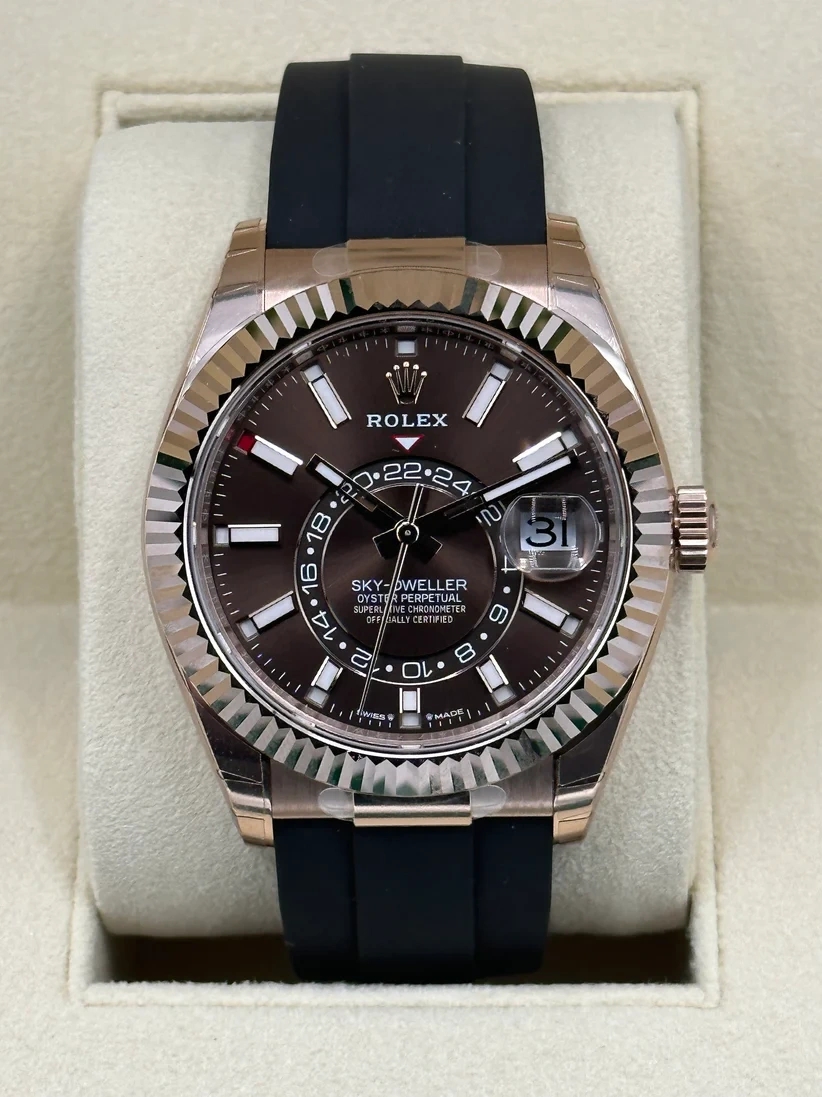 Rolex Sky-Dweller 42mm Rose Gold Chocolate Dial Oysterflex - 336235 - Image 2