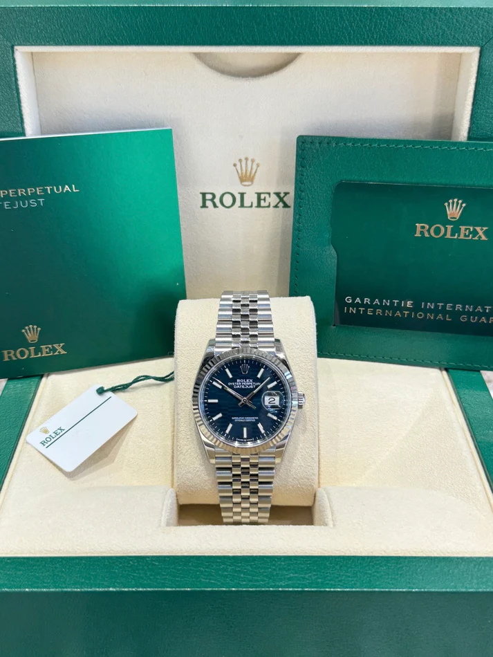Rolex Datejust 36mm 126234 Blue Fluted Motif Dial Jubilee Bracelet - Image 9