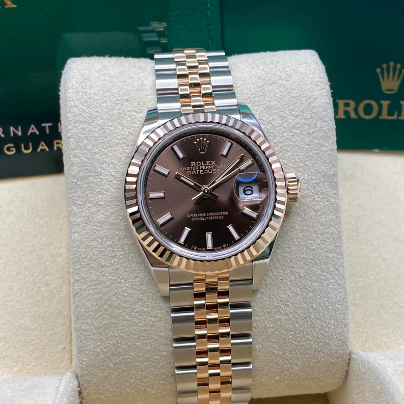 Rolex Lady-Datejust 28mm 279171 Chocolate Index Oyster Stainless Steel and Rose Gold - Image 9