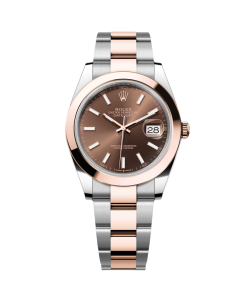 Rolex Datejust 41mm 126301 Chocolate Index Oyster Steel and Everose Gold Watch